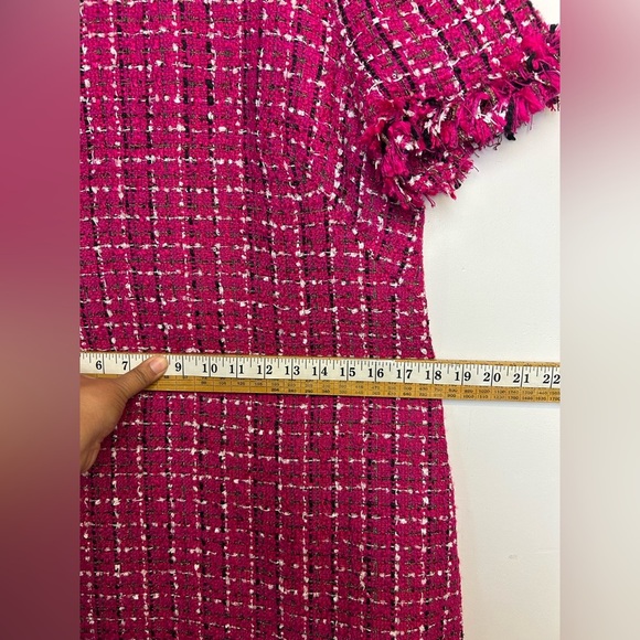 Kate spade New York Tweed Midi Dress Pink Barbiecore Old Money Clean Girl Size 8 - Picture 9 of 13